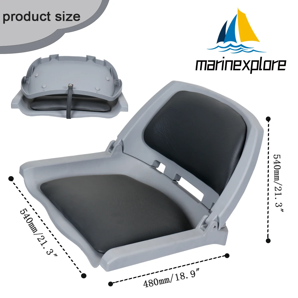 Silla plegable de plástico moldeado para barco, asiento giratorio para lancha rápida, pesca al aire libre, marinero, Lancha marina, accesorios para barcos - imagen 2