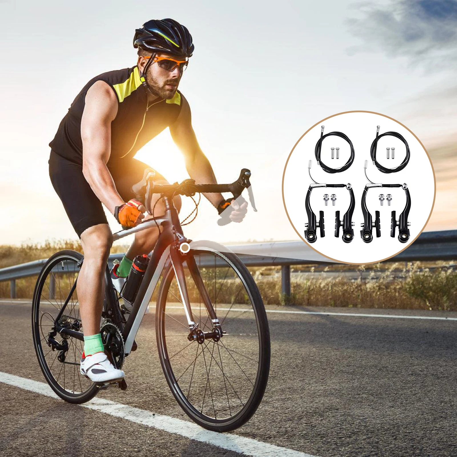 Sistema de frenos de bicicleta, mango de cable de freno en V Universal para bicicleta de montaña y carretera, herramienta de modificación y reparación de frenos, accesorios para ciclismo - imagen 2