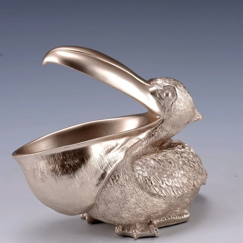 Nuevo organizador para el hogar de pájaro Pelecanus de boca grande, arte de resina artesanal para llaves, teléfono inteligente, portátil, tijeras, estuche protector de Control remoto - imagen 5