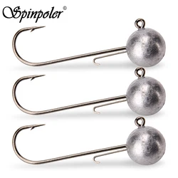 Spinpoler Anzuelos Jig Heads bola redonda vástago largo para vinilo