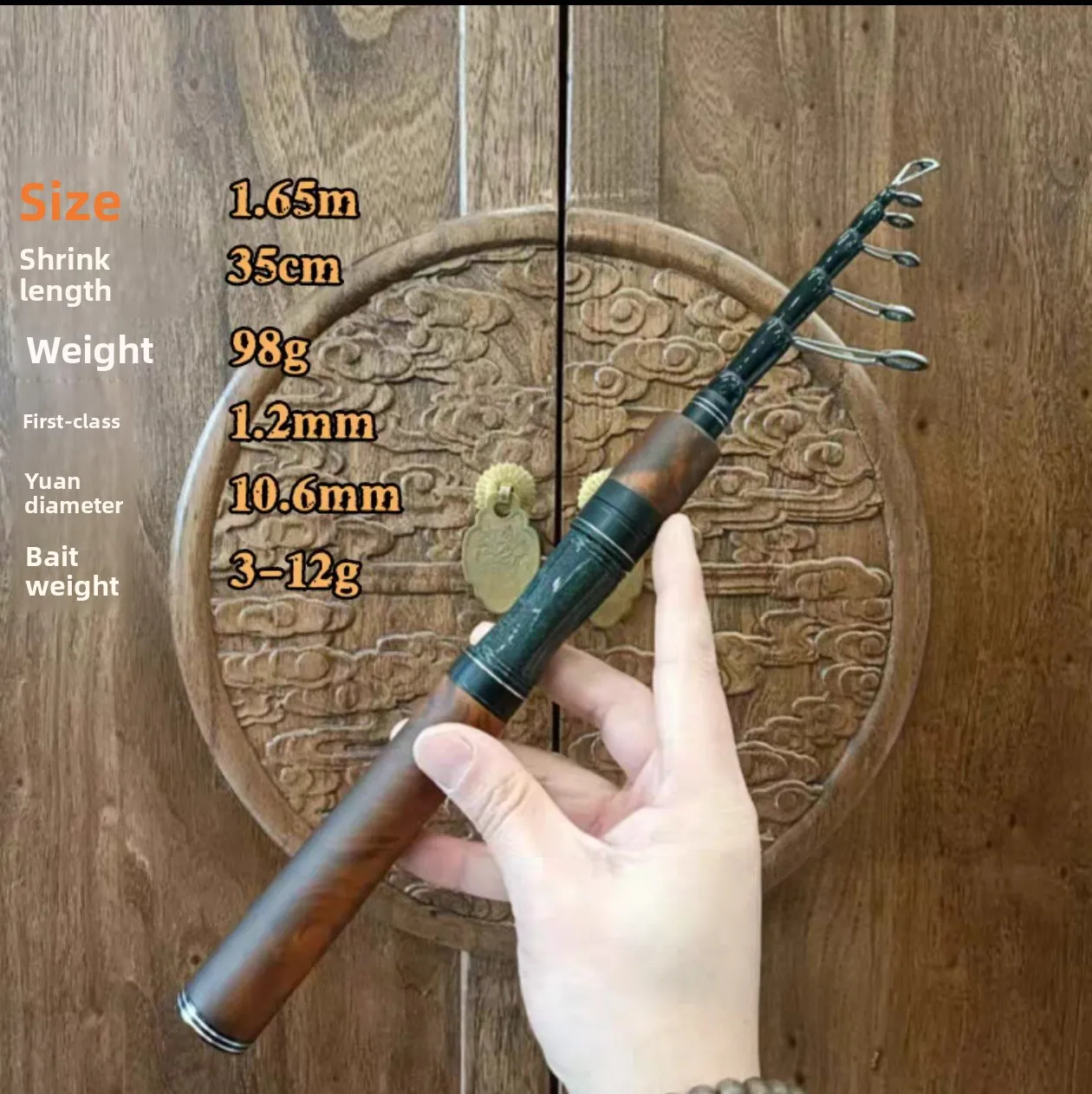 Caña telescópica de carbono Mini – Ideal para carpa cruciana