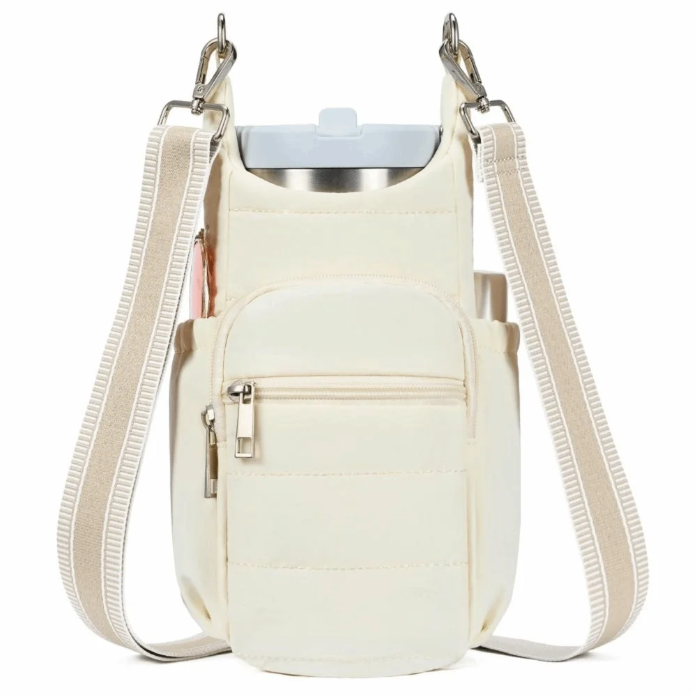 Para hombres y mujeres, soporte para botella de agua con correa ajustable, bolsillo para teléfono, bolsillos para tarjetas, bolsos cruzados, bolsas de gimnasio manos libres, entrenamientos - imagen 4