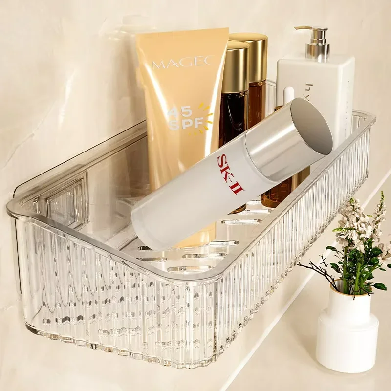 Bathroom Storage Rack Toilet Without Punching Wall Hanger Toilet Wall Cosmetic Storage Rack Bathroom - imagen 4