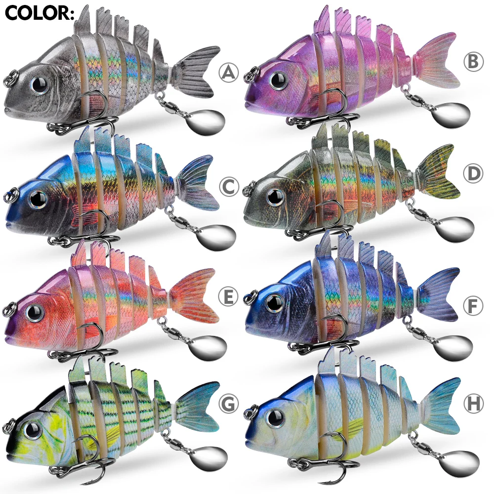 Proberos nuevos Señuelos de Pesca para lubina trucha Swimbaits multiarticulados señuelos de natación biónicos de hundimiento lento con lentejuelas intermitentes - imagen 3