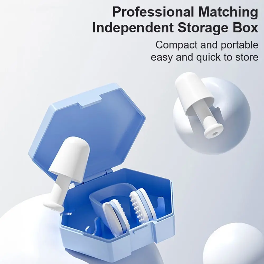 1 Juego de tapones para los oídos de silicona duraderos para nadar, impermeables, antiruido, con Clip para la nariz, tapones para los oídos para adultos y niños - imagen 3