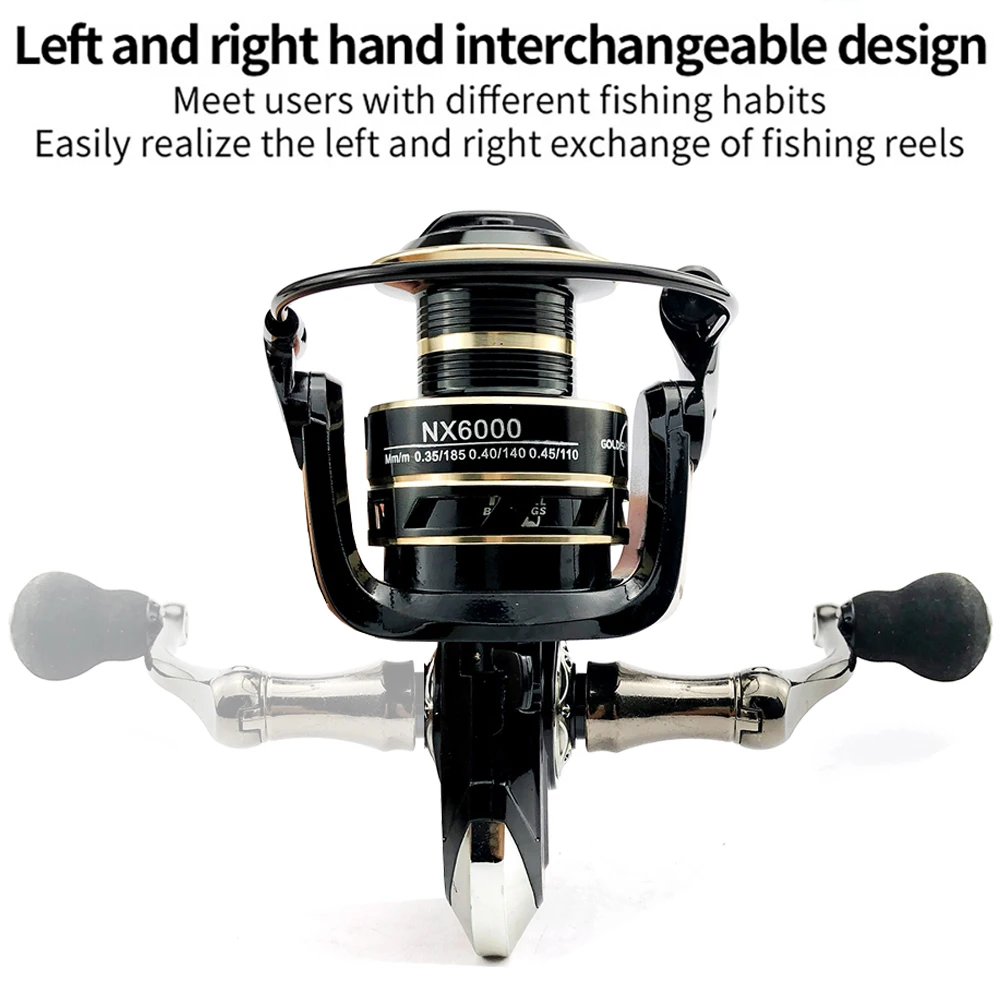 Carrete de pesca giratorio, relación de engranaje 5,2: 1, rueda de Jigging de agua salada de fundición larga, arrastre máximo de 8kg con alicates de señuelo, regalos para carpa lubina - imagen 3