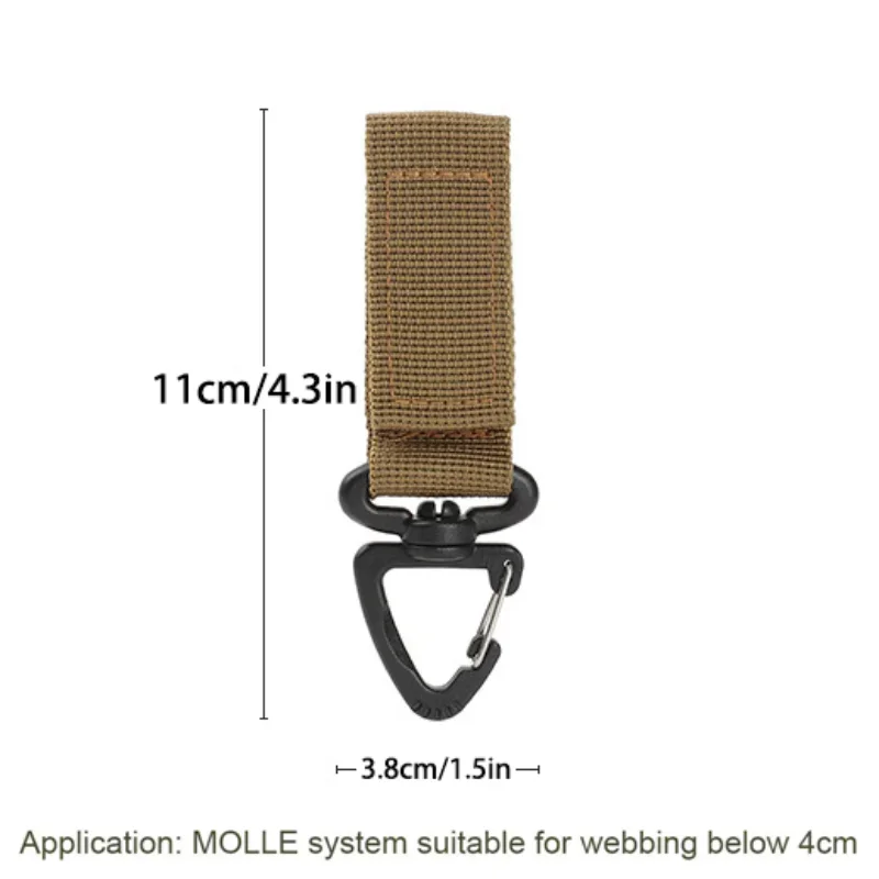 Mochila táctica Molle de nailon para exteriores, mosquetón, gancho para llave, sistema de hebilla de correa, hebilla de cinturón colgante, accesorios de escalada para acampar - imagen 2