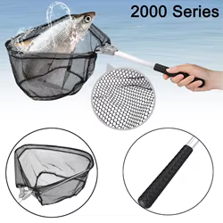 Red plegable portátil ultraligera de 50CM, redes de mano para pesca con mosca plegables rápidas, malla pequeña, red de fundición de peces de aterrizaje ligera