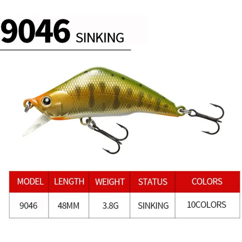 1 Uds Minnow señuelo de pesca Trolling Wobblers en Lucio 48mm 3,8g Crankbait Iscas cebo duro Artificial Peche carpa aparejos 10 colores - imagen 4