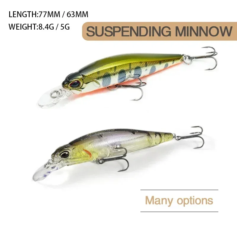 5g 8,4g señuelo de pesca Minnow Wobbler señuelo Rozante suspensión Jerkbait Swimbait cebo duro Artificial Culter Alburnus cebo - imagen 4