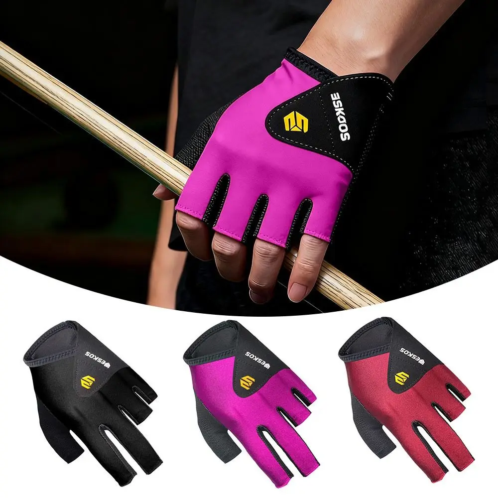 Guantes de billar elásticos de media falange antideslizantes de secado rápido - imagen 3
