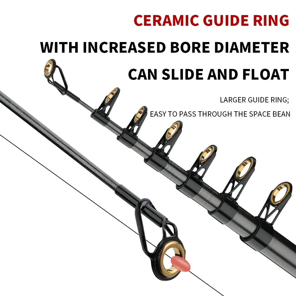 Caña de pescar telescópica ultracorta, 1,5/1,8/2,1/2,4 M, Mini caña de lanzamiento de viaje, aparejos de pesca multifuncionales sal/agua dulce - imagen 2