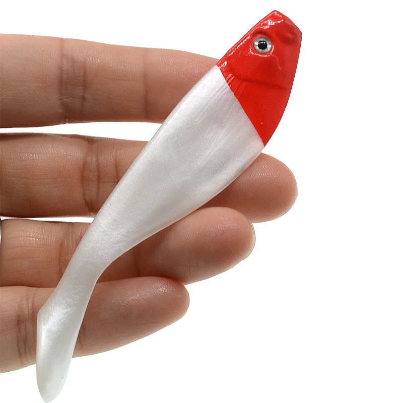 Señuelo de pesca biónico con cabeza roja y cuerpo blanco para vinilos - imagen 5
