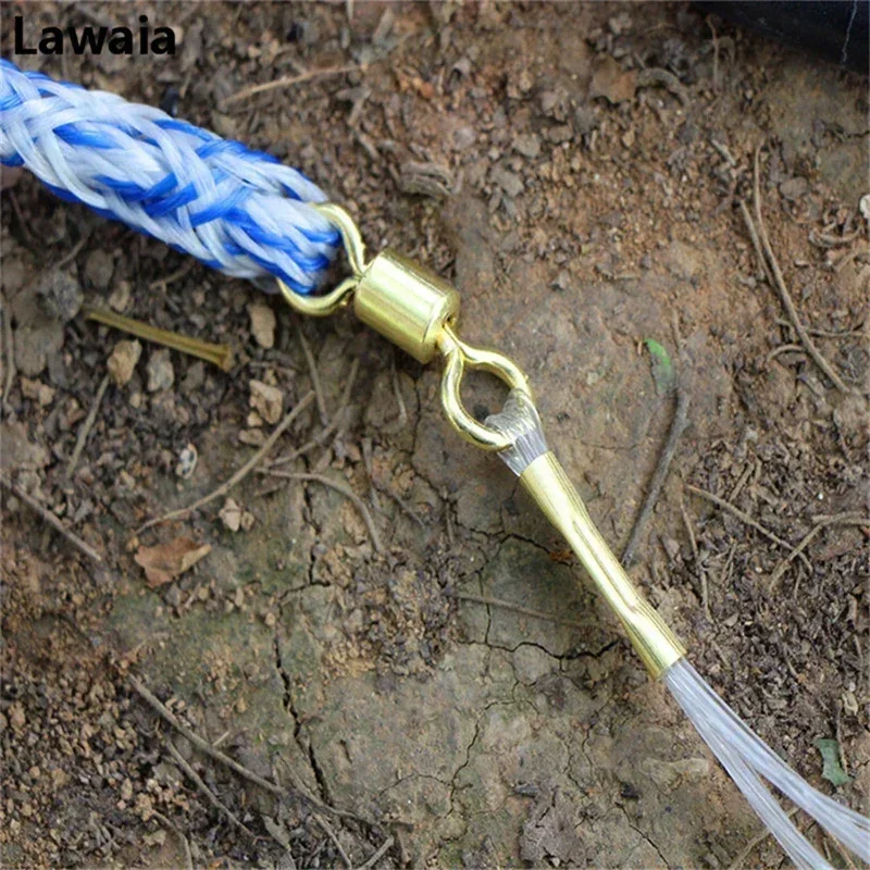 Lawaia-red de pesca de malla con anillo azul, jaula de pesca, alambre trenzado naranja, equipo de pesca, aparejos, colgantes de Metal - imagen 3
