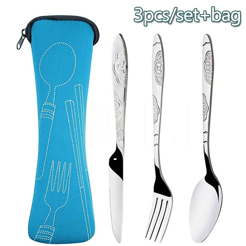 Set de vajilla lavable pesca - Kit cubiertos con estuche