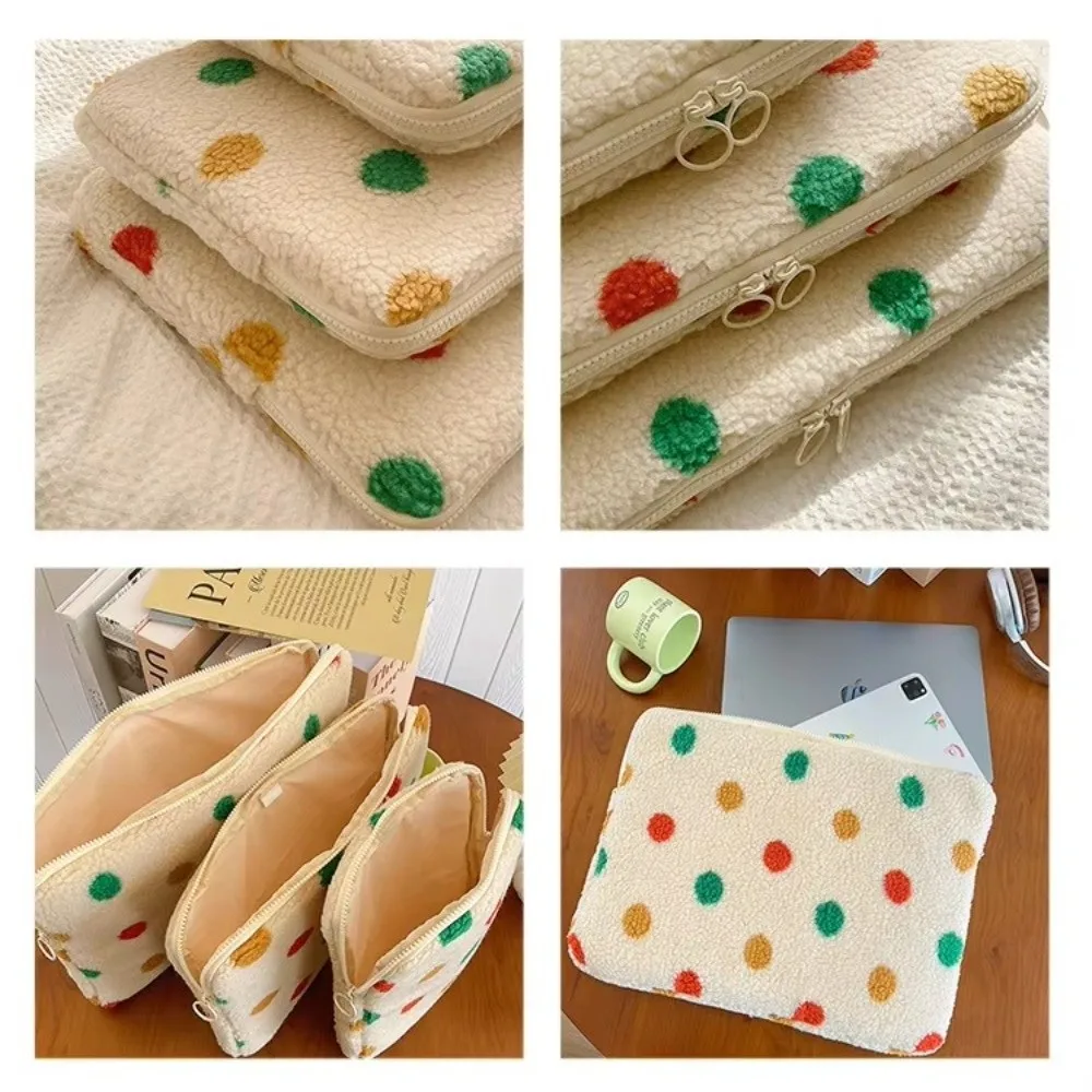 Nueva funda para portátil de lunares de colores, funda de felpa para portátil de 11/13/15 pulgadas, funda protectora ultrafina a prueba de golpes para tableta, regalo - imagen 3