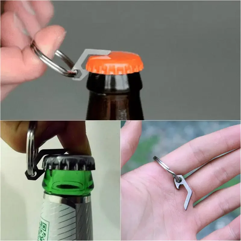 Mini llavero abridor de botellas de cerveza ligero EDC Gear, herramienta de bolsillo, gadget de utilidad, campamento al aire libre, caminata - imagen 2