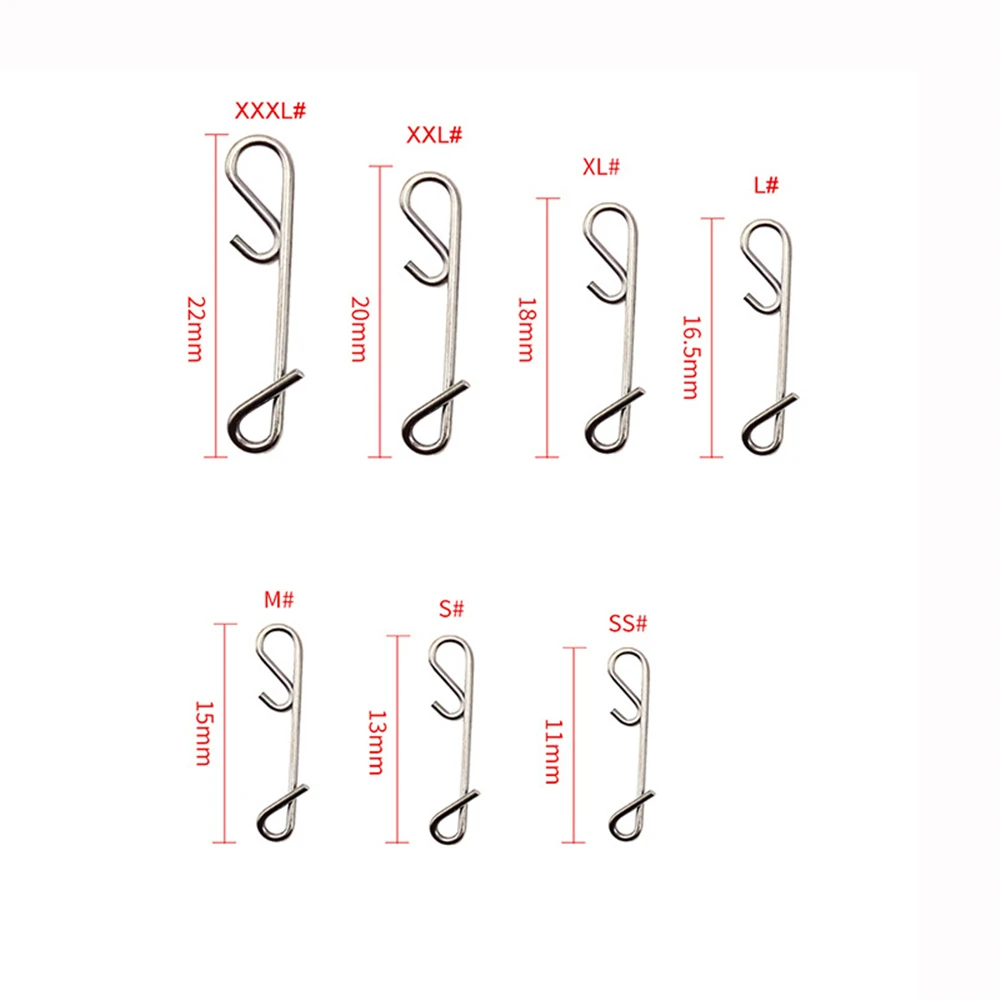 1000 Uds accesorio de Pesca gancho giratorio envoltura Snap línea de Pesca conector de cable Pin a presión sin nudo herramienta de aparejos Kit de señuelo Pesca - imagen 5