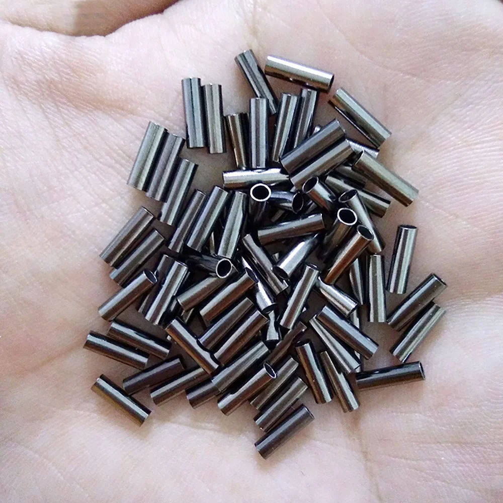Manguito de engarce de pesca de cobre de 300 piezas, manguito de engarce de un solo barril, conectores de tubo de línea de pesca, aparejos de aparejo de líder - imagen 5