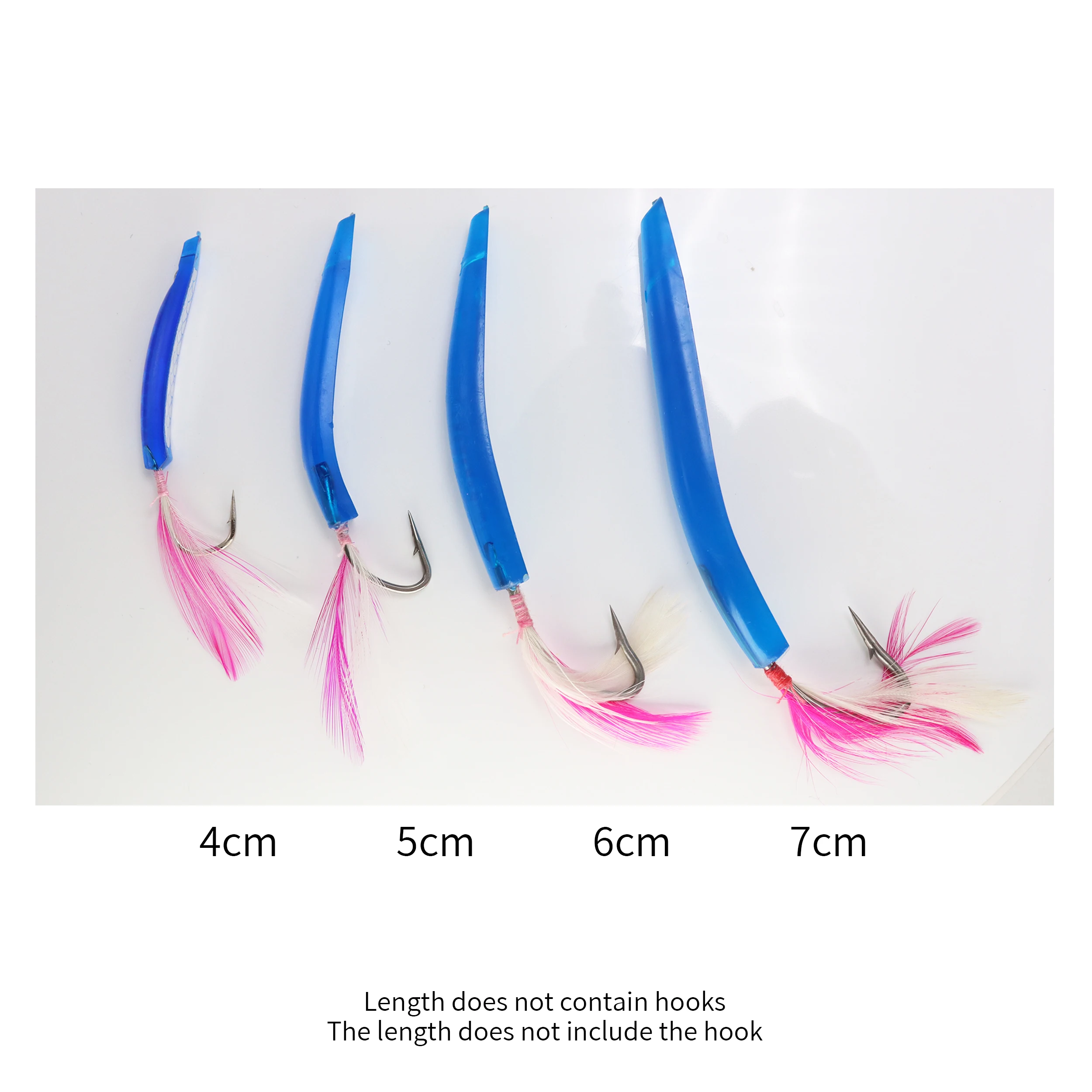 ZYZ-anzuelos de cuerno de arco para pesca en barco, 4/5/6/7CM, plantilla de plumas brillantes, anzuelos a juego, cebo Topwater, aparejos de pesca de mar - imagen 5