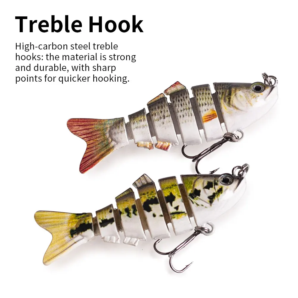 Hanlin 7 cm/2,76 pulgadas 8g Mini multiarticulado Shad Swimbait señuelo de pesca segmentado cebo oscilante pesca Crankbait aparejos para lubina - imagen 5