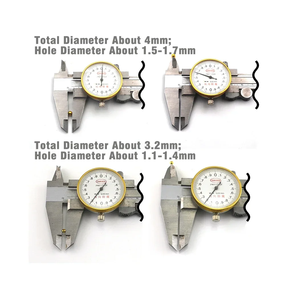 MNFT 500 Uds 3,2mm/4,0mm moscas de pesca cabeza de ninfa cuentas de hierro Material de atado de moscas dorado y plateado - imagen 5