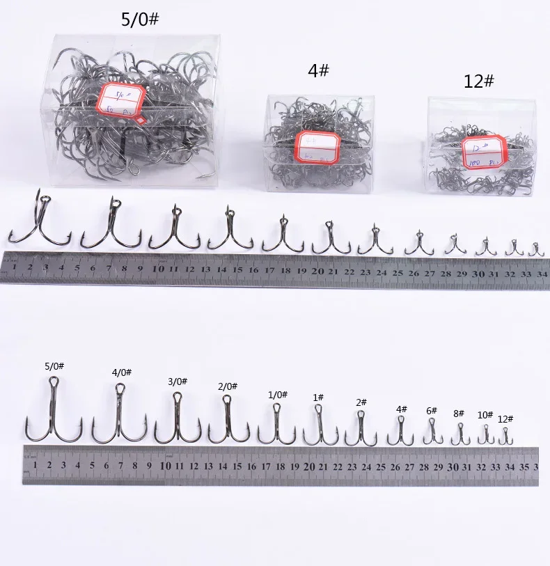 Anzuelos triples de acero alto carbono para jig y carpa - imagen 3