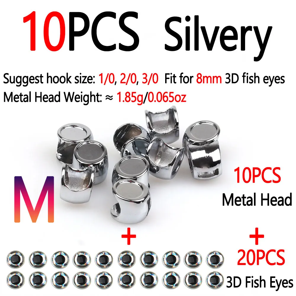 10pcs Slivery M