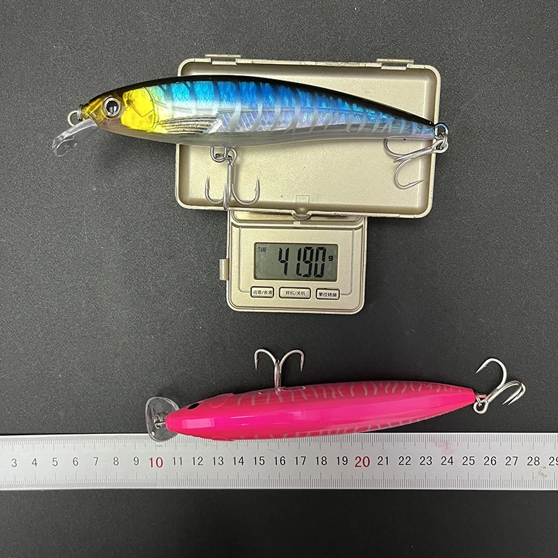 Señuelo de pesca de pececillo flotante, 140mm, 41g, láser, UV, cebo Artificial, Wobblers, agua salada, accesorios Jerkbait de fundición larga - imagen 5