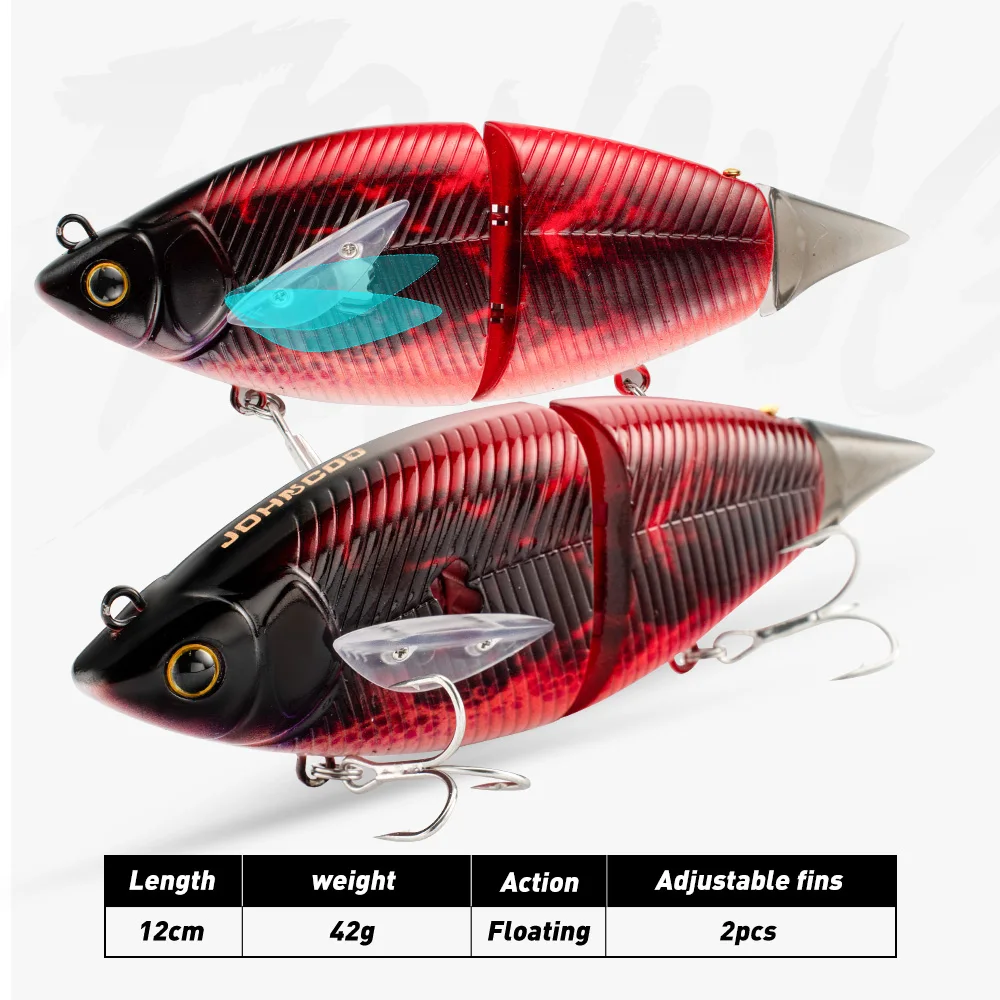 Señuelos de pesca de Lucio, cebo de natación, 12cm, 42g, señuelo de pesca de lubina flotante, Señuelos de pesca de pececillo, Color impreso - imagen 5