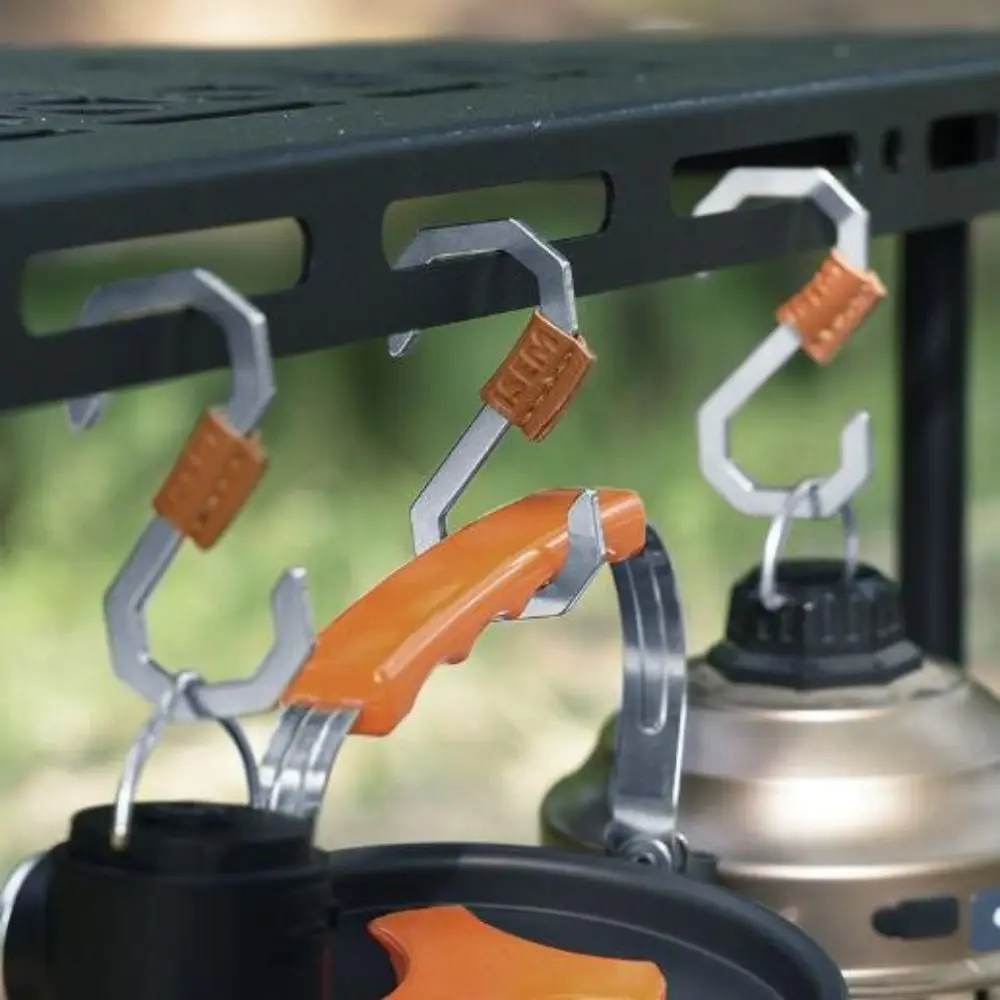 Gancho de acero inoxidable para exteriores, mosquetón de Metal portátil de doble cara en forma de S, gancho de almacenamiento de 3 estilos, accesorio para acampar, 2/5 Uds.