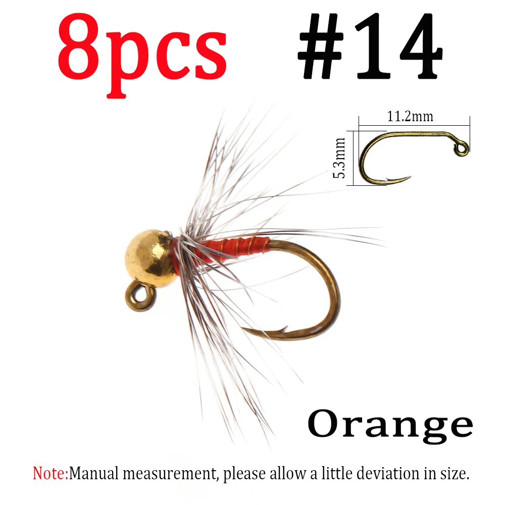 8pcs Orange Size14
