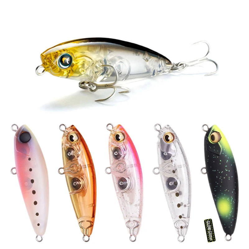 Mini Señuelos de Pesca con lápiz que se hunden, 43mm, 4g, cebo duro Artificial láser, Wobbler para trucha, lubina, equipo de Swimbait de plástico - imagen 2