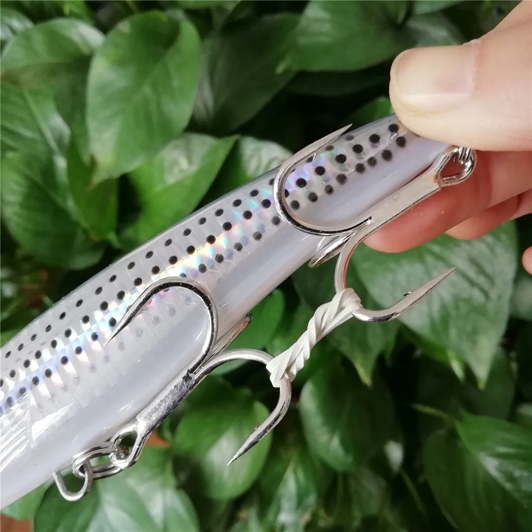 NOEBY 3 uds 140mm 52g hundimiento lento 160mm 73g 12cm 32g Señuelos de Pesca Minnow cebo Artificial Trolling Wobblers señuelo de pesca de mar - imagen 5