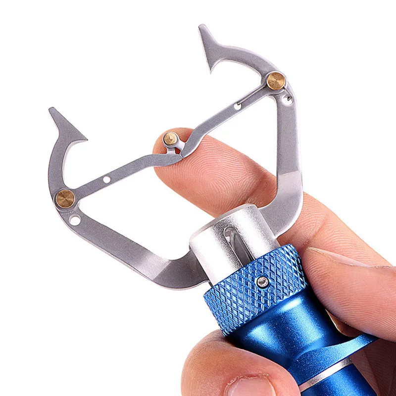 Pinza de labio de pescado con bloqueo automático, agarre de pesca portátil, tipo gatillo, alicates de pesca de aleación de aluminio, pinza de cuerda, herramientas de pesca - imagen 5
