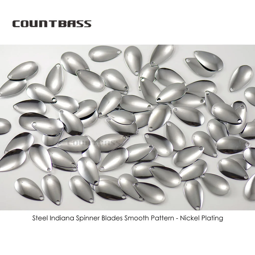 COUNTBASS 50 Uds. Tamaño 00-8 hojas giratorias Indiana patrón liso acabado en níquel y oro, hilanderos DIY aparejos de pesca dorados - imagen 3