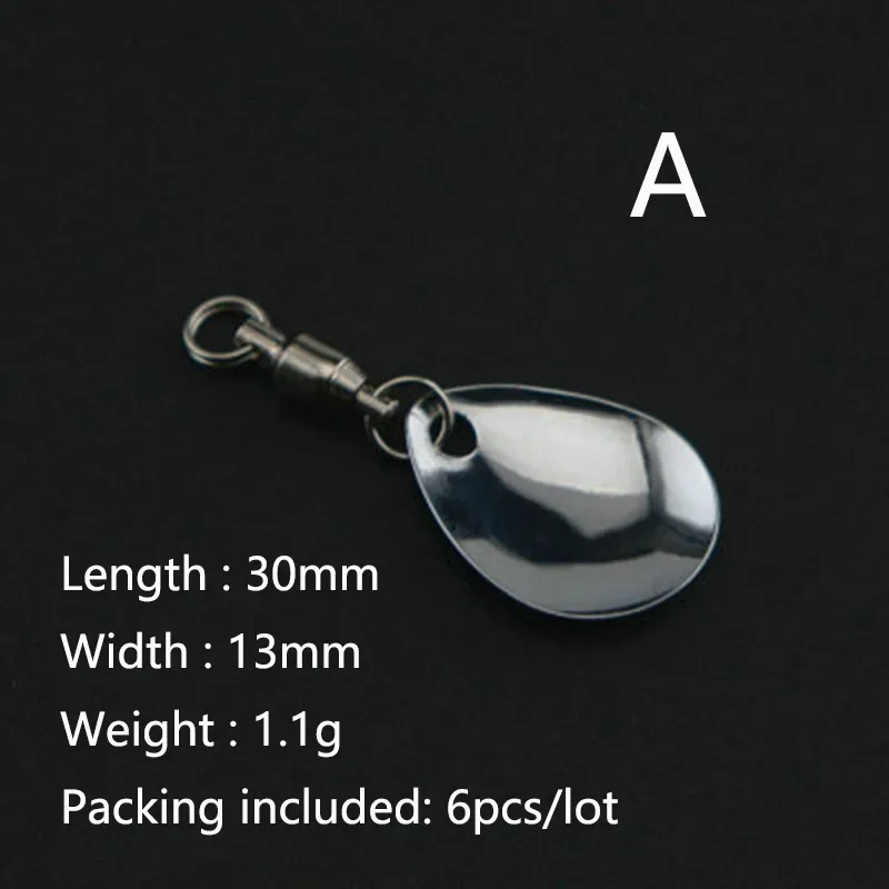 OUTKIT 6 unids/lote señuelo DIY para Spinner cuchara señuelos ranas VIB hoja de acero inoxidable reflectante cucharas ruidosas accesorios de pesca - imagen 3