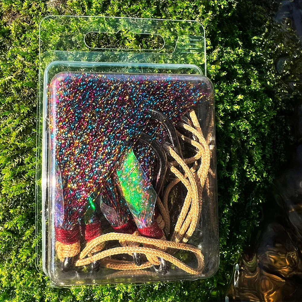 5 uds anzuelo de pesca de agua salada con plumas con púa gancho individual a prueba de herrumbre para barco señuelo de pesca atado gancho de atún - imagen 5
