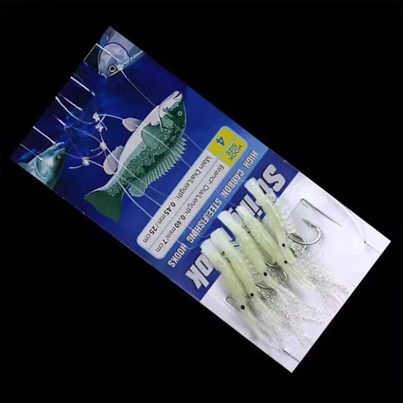 WEIHE-señuelo luminoso de pesca, anzuelo de Camarón, Sabiki, con 5 ganchos, para mar - imagen 3