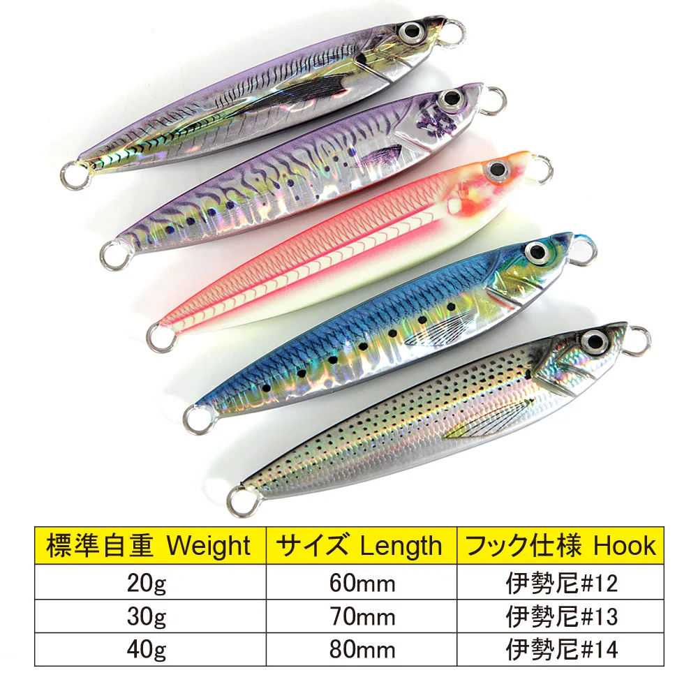 7g14g30g40gmetal jig shore jigging pesca en el mar plantilla lenta realista Metal Jigging cuchara de Jigging lento impresión 3D láser cebo Artificial - imagen 2