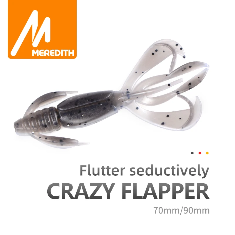 MEREDITH Crazy Flapper Señuelos de Pesca 70mm 90mm señuelo suave Señuelos de Pesca cebos de silicona suave camarones lubina Peche equipo de pesca