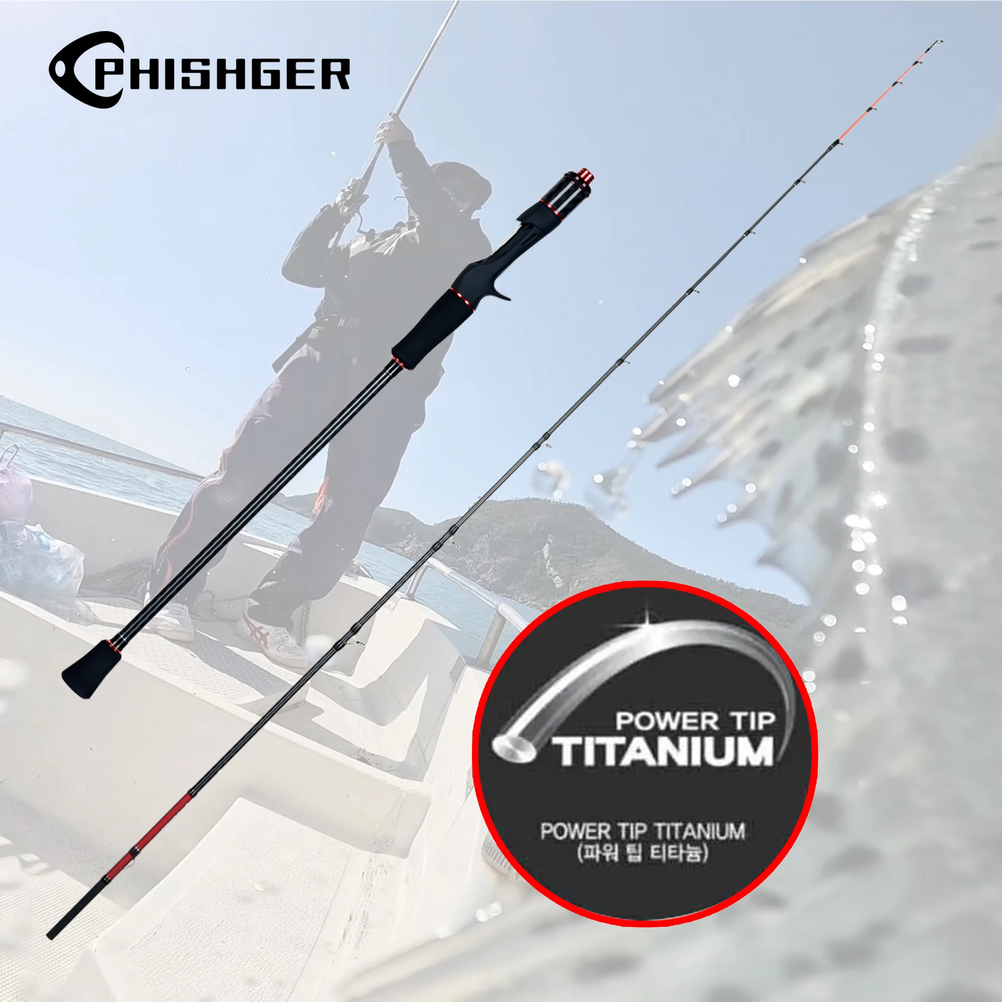 Felenhai-cañas de pescar Jigging con punta de titanio, fundición de pulpo, 1,75 m de potencia M/H, 20-120g, T1000, caña Phishger de calamar de carbono de alta calidad - imagen 4