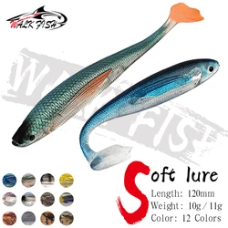 WALK FISH-señuelo de pesca suave con pata de pato, cebo de pesca suave con estampado 3D de PVC, flotante, realista, 1 Uds., 12cm, 11g