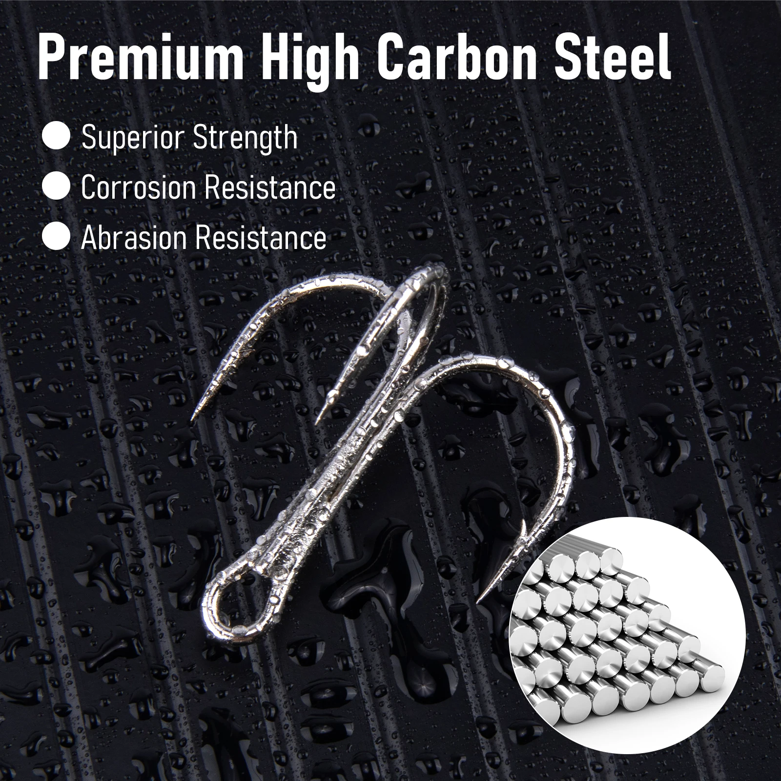 # 16- # Anzuelo triple de curvatura redonda 8/0, anzuelos de pesca triples, anzuelo Stinger de repuesto para Crankbait Spinner, bagre, Walleye, trucha, salmón - imagen 4