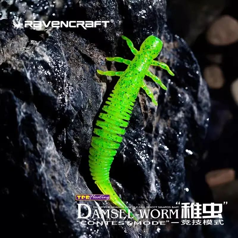 Nuevo Ravencraft Zhichong, cola de aguja flotante, cebo suave de silicona, señuelo de pesca de 56/68/80mm, cebos falsos de lubina Artificial, trajes - imagen 3