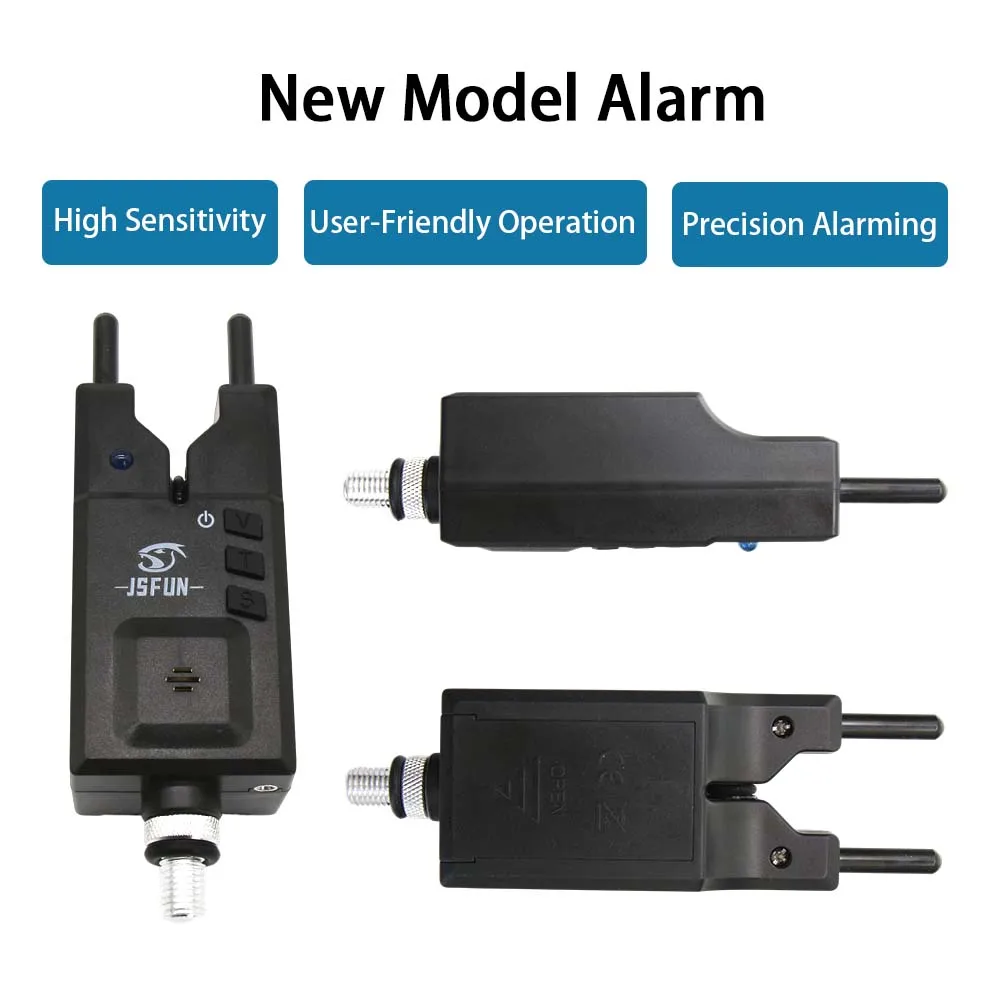 JSFUN, 1 unidad de alarma + 1 unidad, balancín de cadena, alarma de mordedura de pesca, sensibilidad de volumen ajustable, sonido, alarma de picadura de pescado, columpio de caña de pescar - imagen 4
