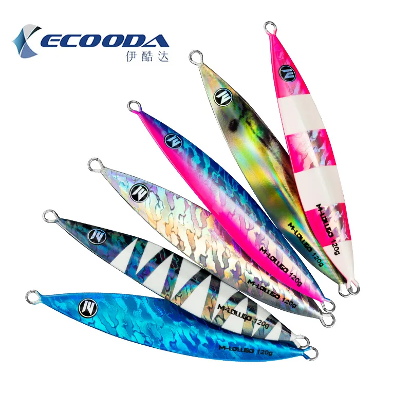 ECOODA-señuelo de pesca Artificial de Metal, cebo luminoso de plomo en alta mar, 60g, 80g, 2022g, 120g, 160g, 200g, 360g