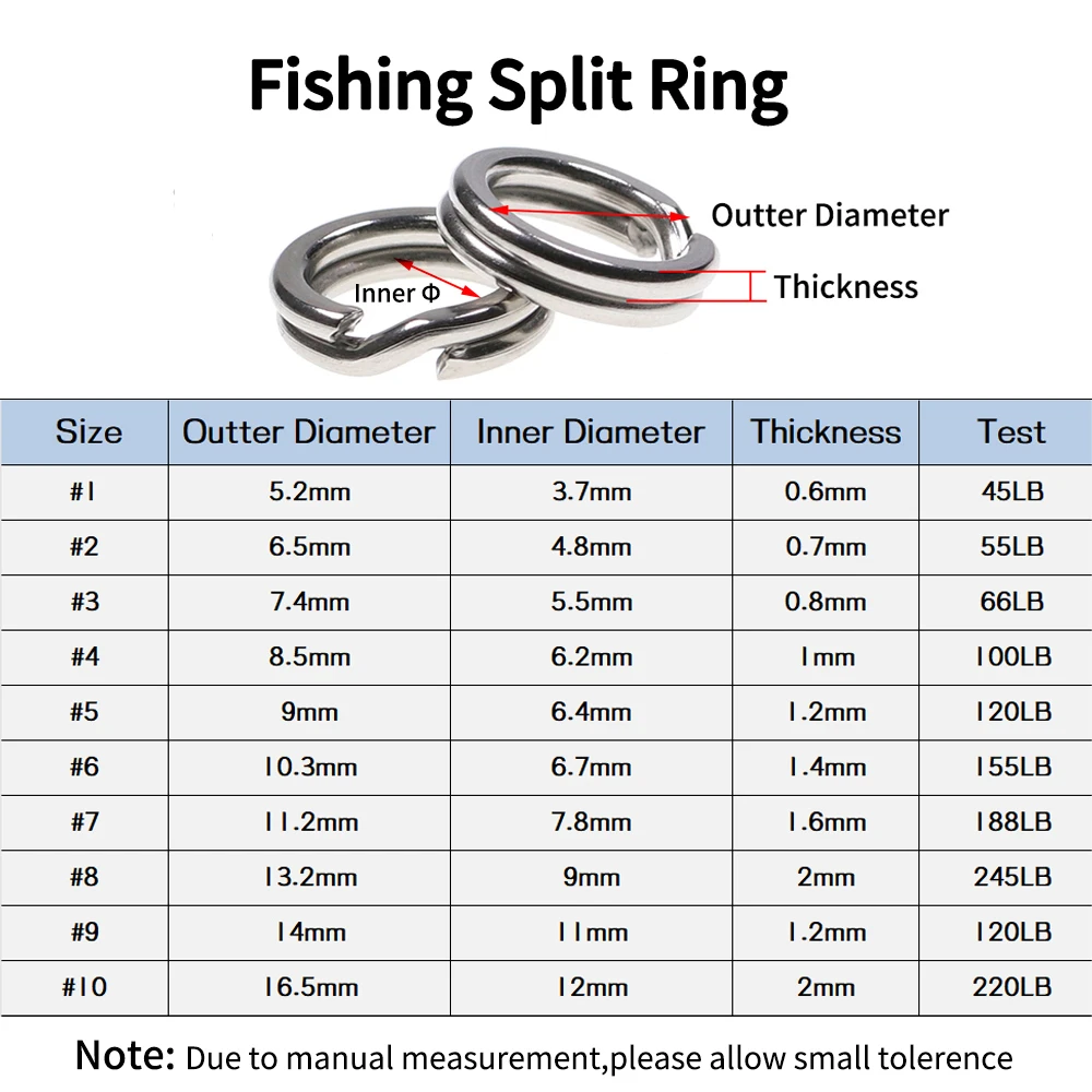 Elllv 200 Uds. De acero inoxidable sólido/anillo dividido, conector de señuelo para sedal, pesca en agua dulce y salada, accesorios prácticos - imagen 3