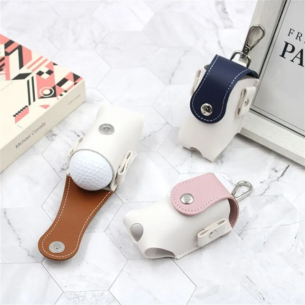 Mini bolso de cintura para pelota de Golf, bolsa impermeable de cuero PU para cinturón de Golf, estuche de almacenamiento, hebilla de Metal, contenedor de pelota de Golf, campo de Golf - imagen 5