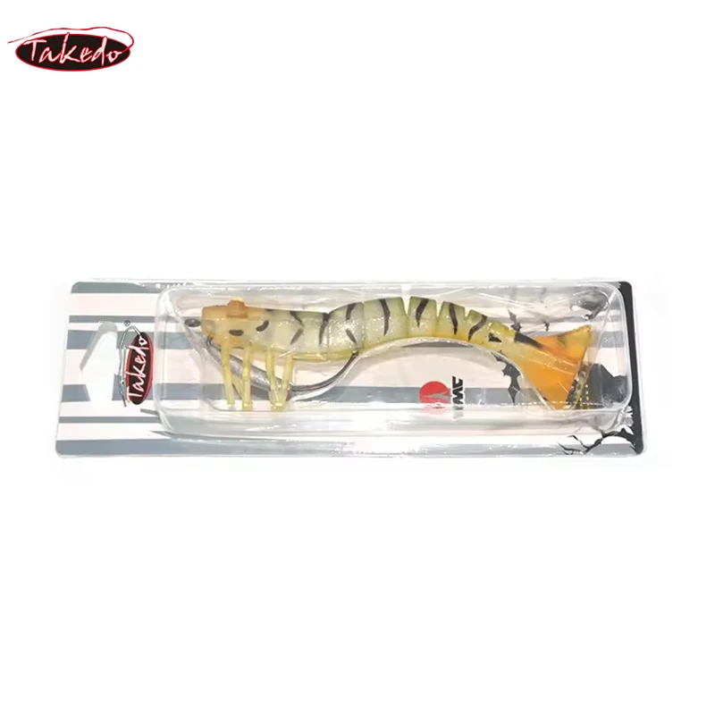 TAKEDO-Cebo de camarón de lubina, alta calidad, LV01B, 120mm, 17g, gancho VMC, cebo suave, Señuelos de Pesca - imagen 5